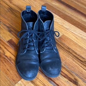Black, lace up booties, women’s 9.5